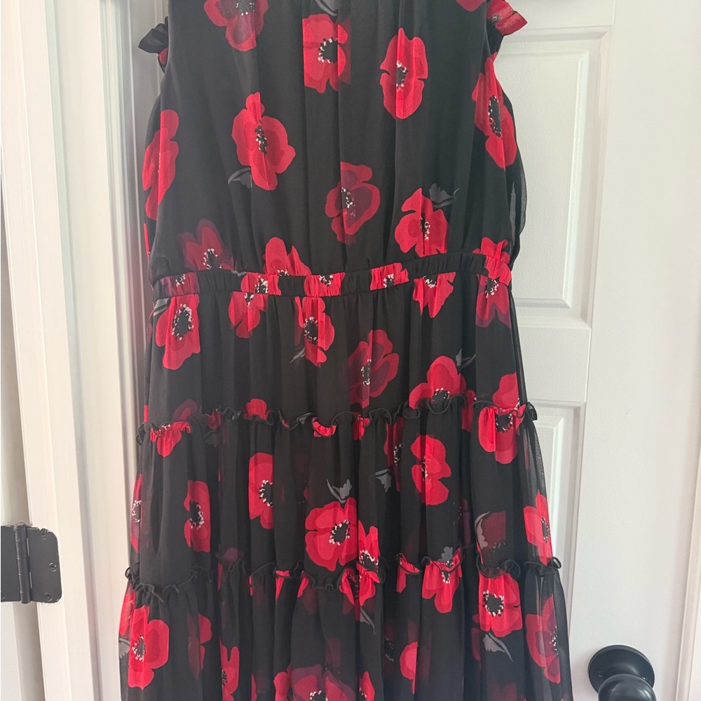 Kate Spade Black and Red Floral Dress